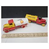 2 Die Cast Bank Trucks Shell 7" L