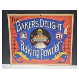 VTG Black Americana Bakers Baking Powder ADV Sign