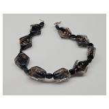 Hand Made Black Glass Bead Bracelet