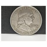 1962 D Franklin Silver Half Dollar Coin