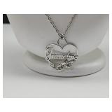 Silvertone Grandma Heart Necklace