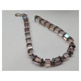 Purple Aura Glass Bead Bracelet
