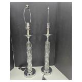 Pair Modern Twist Spiral 32"H Chrome Lamps