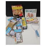 NIB Corn Stripper , Omelet Cooker, Can Opener +