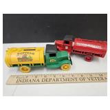2 Die Cast  ADV Bank Trucks; Buffalo Oil 7" L