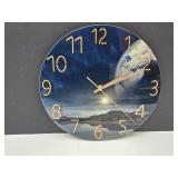 New World / Earth Wall Clock 12" W