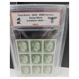 WWII German Stamp Block Mint Unhinged