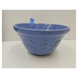 VTG Periwinkle Stoneware Mixing Bowl 9"W See Crack