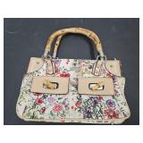 Marked Gucci Flora Bamboo Handle Purse
