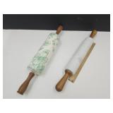 2 Rolling Pins- White Marble & Pioneer Woman