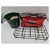 Galvanized Pale, VTG Bottle Carrier & Cooler Tote