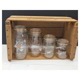 4 MCM Geese Jars & Vintage Sunny Slope Crate