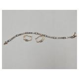 18KT Gold Over Sterling Silver Bracelet & Earrings