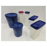 VTG Tupperware- Navy Canisters-7 & 9"H& Food Stora