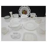 Large Lot Of Vintage Milk Glass
