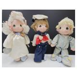 3 Precious Moment Dolls Up To 14" H