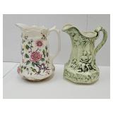 2 Vintage Pitchers England 7 1/4" & Ceramic 7 1/4"