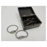 VTG Seiko & Timex Watches,Wood Box w Bobby Pins
