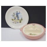 VTG Baby Plate Warmer  VGC & Hoppy Plate w Chip