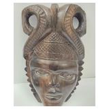 African Tribal Heavy Hand Carved Mask 13" high