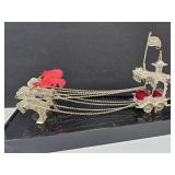 Vintage Silver Filigree Wedding Chariot & Horse