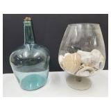 MCM Terrarium w Shells, & 1 Gal. Glass Bottle