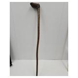 Primitive Hand Carved Walking Stick 35"high