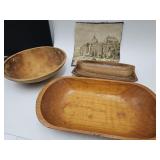 Wood Bowls 15.5"  Bon M Knight , 11"Walnut & 11"w