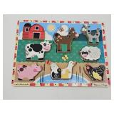 Adorable Melissa & Doug Hand Crafted Farm Puzzle