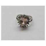 Silver Layered Gemstone Ring Sz 7.5