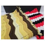 53 x 36 Afghan Lap Blanket & 52 x 82 Afghan