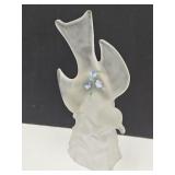 L.E. Smith Satin Glass Bird in Flight  Hand Paint