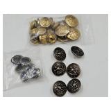 VTG WWII Military Metal Shank Buttons