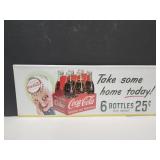 Metal Coca Cola Bottle Sign 28 x 10"