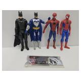 Action Figures Lot up to11.5" - Spiderman, Batman+