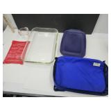 Pyrex Portable Travel BAg w Pan, & Meas Cup,+