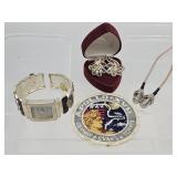 Geneva Watch, Earrings, 15 qt  Tote, APOLLO Patch