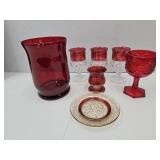 VTG Ruby Cranberry Red Kings, Red Glass Lot