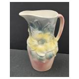 VTG Royal Copley Floral Pitcher Embossed 8" high