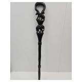 Hand Carved African Ebony Wood Kenya Walking Stick