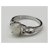New 925 Silver Moonstone Ring Sz 8