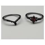New Silver Plated Ring Set Sz 10