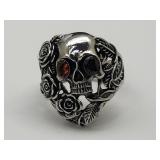 New Alloy Skull Ring Sz 9