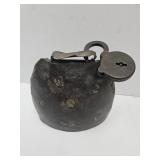 Large 6.5" h  Cow Bell & Lock (no key)