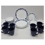 Corning Ware Blue Dishes, Plates, Bowls, Mugs