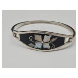 Mexican Silver Bangle w Mother of Pearl
