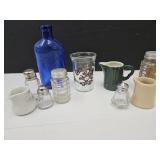 VTG Creamers, Kobalt Bottle, Shakers & Jelly Jar