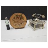 VTG Cuss Box, Mini Glass Coca Cola & Music Box