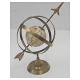 Sphere Sun Dial Brass Globe 14.5" H