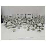 Mid 20th C. Orrefors Rhapsody Smoke Gray Glass Set